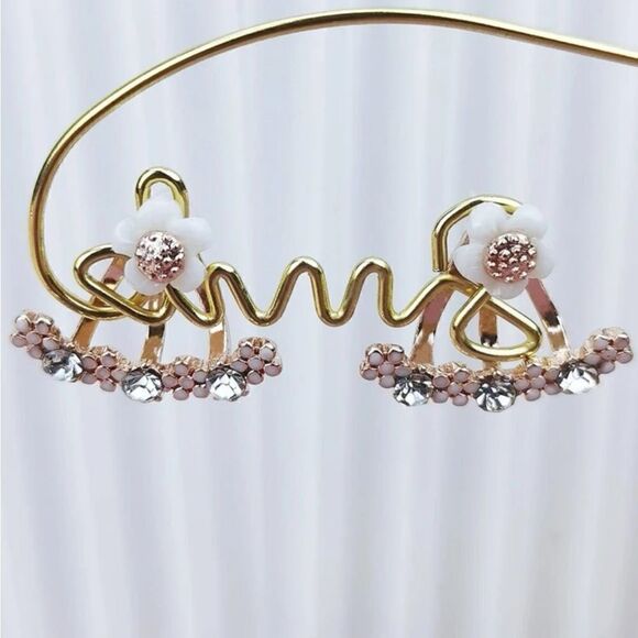 5/$25  Sided Ear Jacket Earrings Rhinestone Earrings - Picture 3 of 6